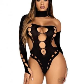 Seamles Asymmetric Thong Bodysuit Os Blk