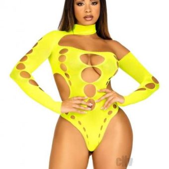 Seamles Asymmetric Thong Bodysuit Os Ylw