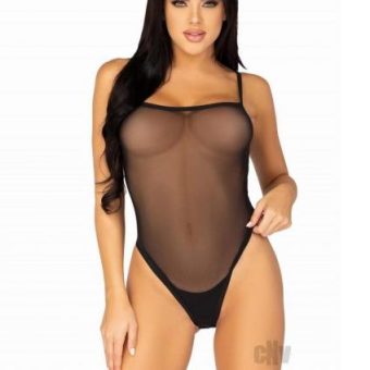 Snap Crotch Cami Bodysuit Thong M/l Blk