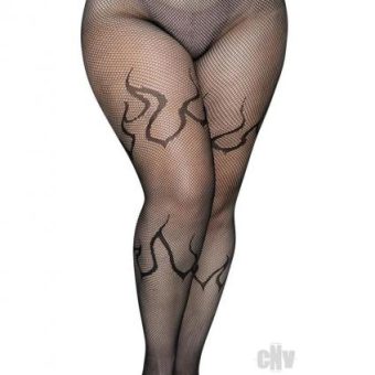 Flame Net Tights 1x/2x Black