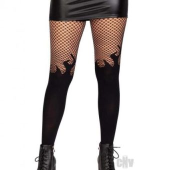 Opaque Flame Tight Fishnet Top Os Blk