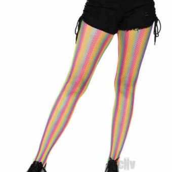 Neon Rainbow Stripe Pantyhose Os