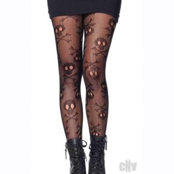 Pirate Booty Skull Net Hose Os Black
