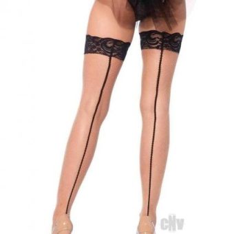 Stay Up Lace Top Thigh High Os Nude/blk