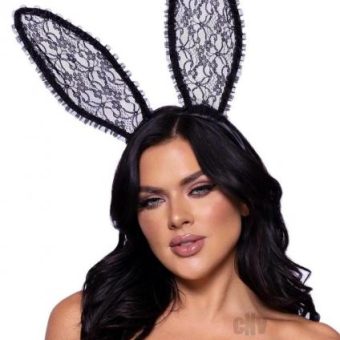 Ruffle Bunny Ears O/s Black