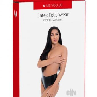 Myu Latex Crotchless Panties Sm Black