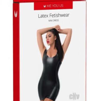 Myu Latex Mini Dress Md Black