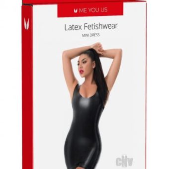 Myu Latex Mini Dress Lg Black