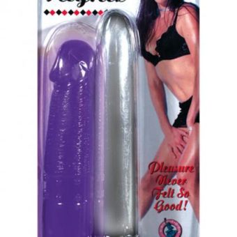 Orgasm Nights 7 Inch Silver Vibrator with Purple Jelly Sleeve