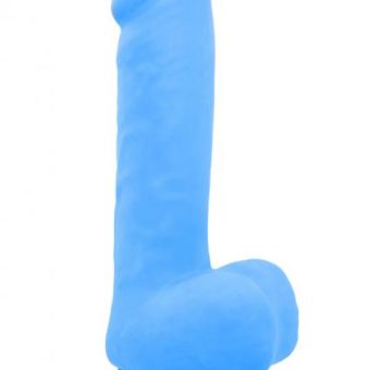 Satin Smooth Big Guy Vibrator Waterproof 7 Inch Blue