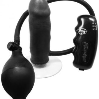 Vibrating Throbbing Anal Balloon Pump 5 Inch Black