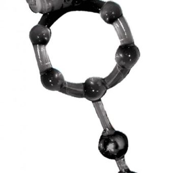 The Macho Stallions Vibrating Erection Keeper With Dangling Ball Bangers Black