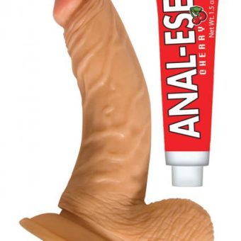All American Whopper 6.5 inches Curve Dong, Balls Beige + Anal Ese