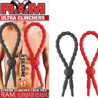 Ram Ultra Clinchers Cock Ties 2 Pack Red, Black