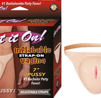 Get It On Inflatable Strap On Vagina Beige