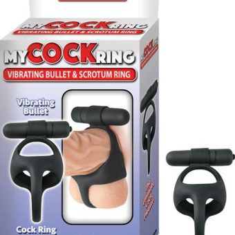 My Cock Ring Vibe Bullet Scrotum Ring Black