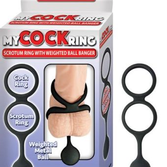 My Cockring Scrotum Ring With Weighted Ball Black