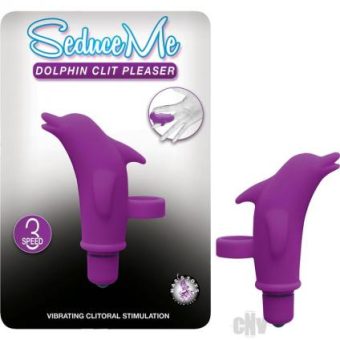 Seduce Me Dolphin Clitoral Pleaser Purple Finger Vibrator
