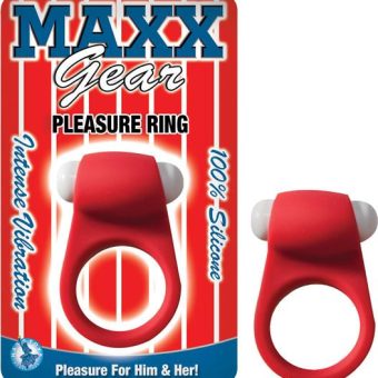 Maxx Gear Pleasure Ring Red Vibrating Cockring