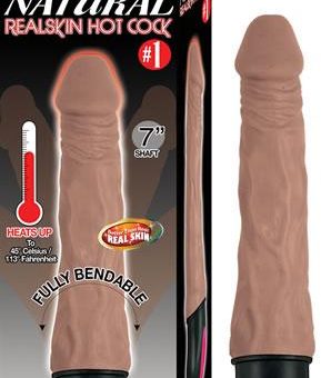 Natural Realskin Hot Cock #1 Brown Realistic Vibrator