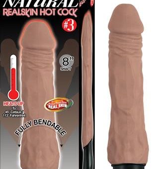 Natural Realskin Hot Cock #3 Brown Vibrating Dildo