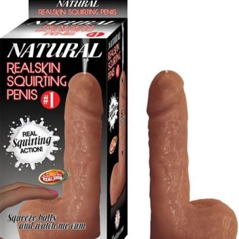 Natural Realskin Squirting Penis #1 Brown Dildo