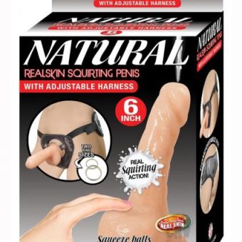 Natural Real Squirt Penis W/ Harness 6