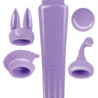 Intense Clit Teaser Kit Purple Mini Massager with 4 Heads