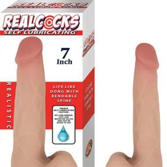 Realcocks Self Lubricating 7 inches Realistic Dildo Beige