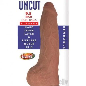 Realcocks Dual Layer Uncut Balls 9.5 Brn