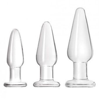 Crystal Glass Anal Trainer Tapered Kit Clear