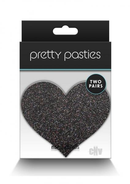 Pretty Pasties Glitter Hearts Blk/gld
