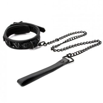 Sinful 1 inch Collar & Leash Black