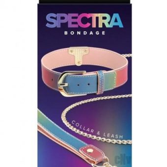 Spectra Bondage Collar And Leash Rainbow