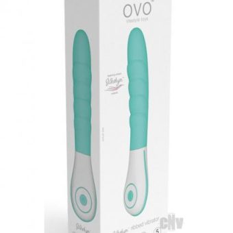 Ovo Silkskyn Ribbed Vibrator Aqua