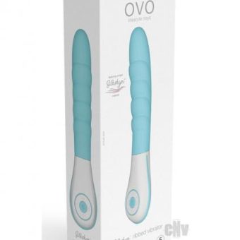 Ovo Silkskyn Ribbed Vibrator Blue