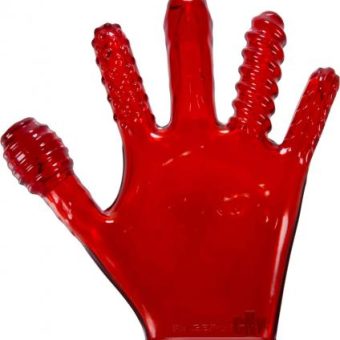 Finger F*ck Textured Glove Red