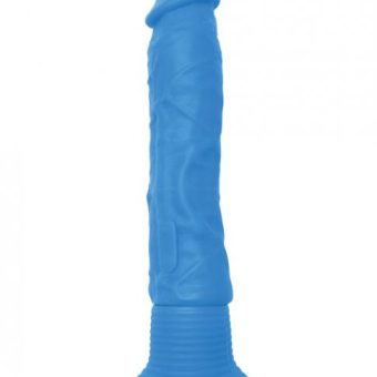 Neon Luv Touch Wall Banger Blue Vibrating Dildo