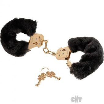 Deluxe Furry Cuffs Black Handcuffs