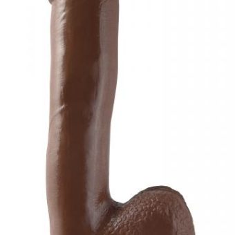 Basix Rubber Works 10 inches Dong Suction Cup Brown