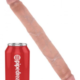 King Cock 12" Slim Double Dildo - Beige