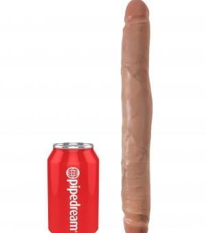 King Cock 12" Slim Double Dildo - Tan