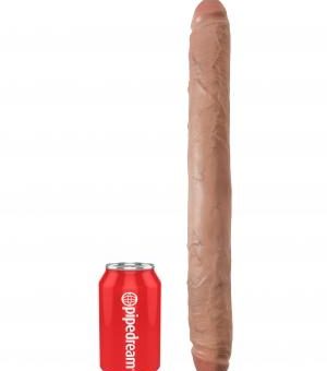 King Cock 16" Thick Double Dildo - Tan