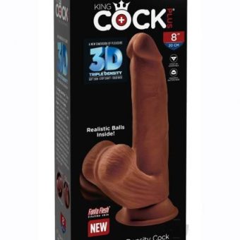 Kc Plus Triple Dense Cock W/balls 8 Brn