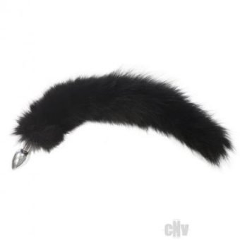Rouge Stainless Steel Butt Plug Medium Real Fur