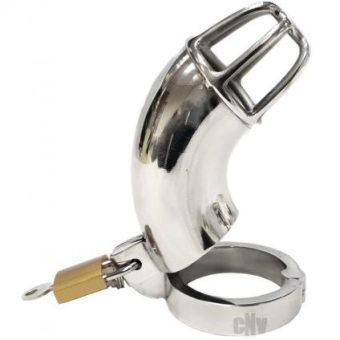 Rouge Cock Cage with Padlock Steel Silver