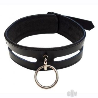 Leather Oring Collar Black