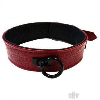 Rouge Anaconda Collar Burgundy Red Leather