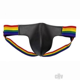 Leather Jock W/ Pride Stripes Lg