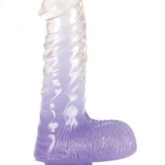 CRYSTAL COTE DONG DUAL COTED DONG WITH SUPERIOR SUCTION CUP 4.5 INCH PURPLE